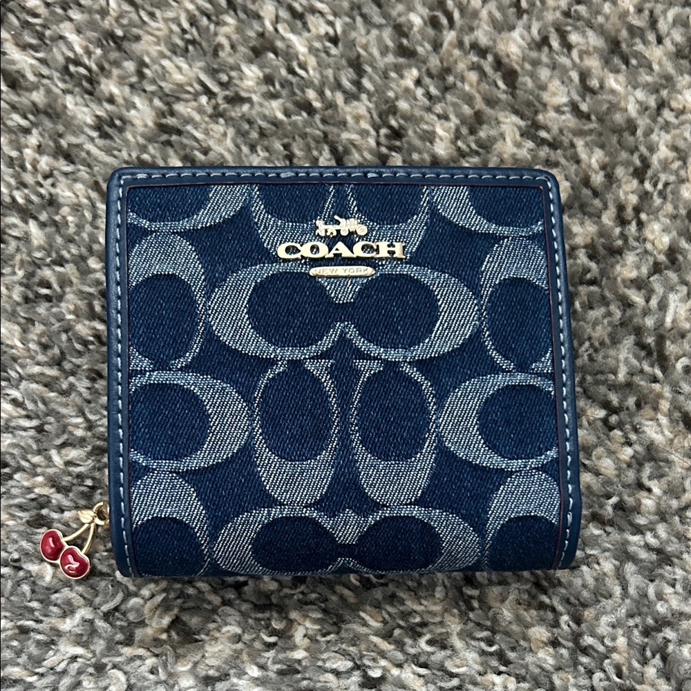Coach Denim Snap Wallet (Cherry 2025 Collection)
